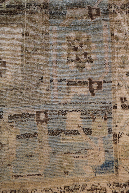 Malayer Rug with light blue border and trees