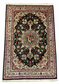 Persian Qom silk rug with fruits