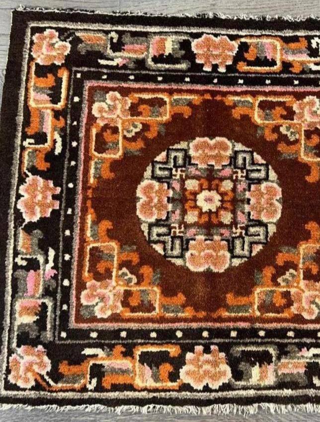 Chinese mat with Pink Flowers