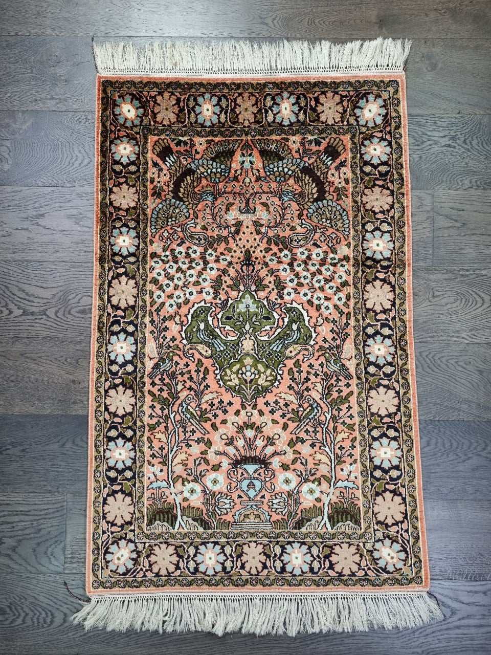 Antique India Kashimir silk rug - Hakiemie Rug Gallery