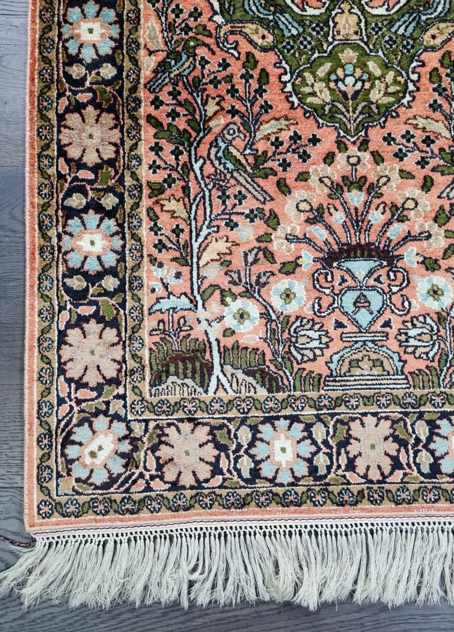 Antique India Kashimir silk rug - Hakiemie Rug Gallery