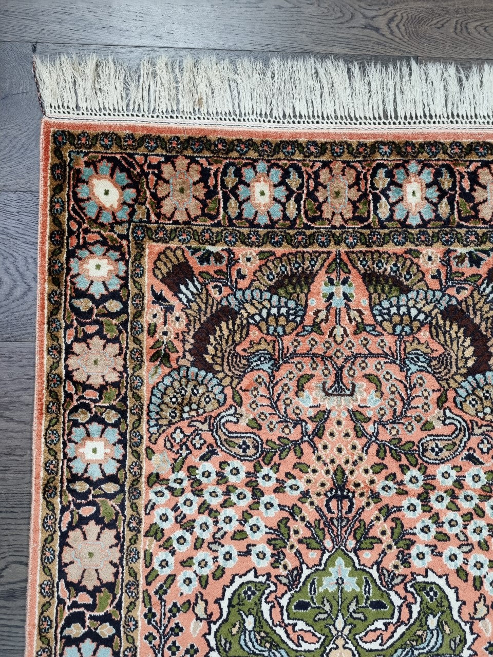 Antique India Kashimir silk rug - Hakiemie Rug Gallery