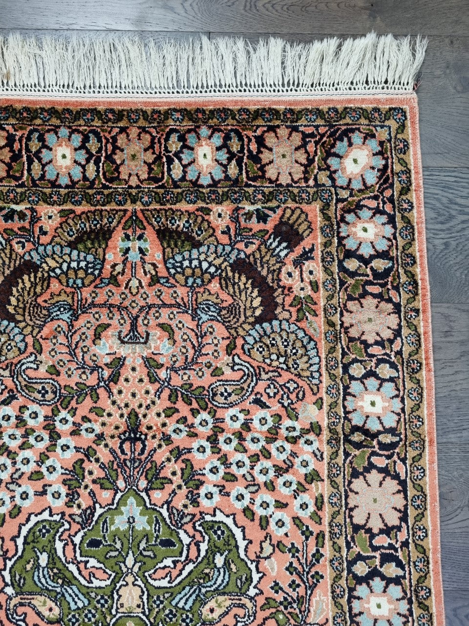 Antique India Kashimir silk rug - Hakiemie Rug Gallery