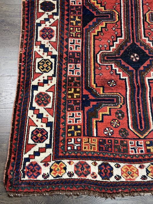 Stunning antique handmade Luri Qashqai rug