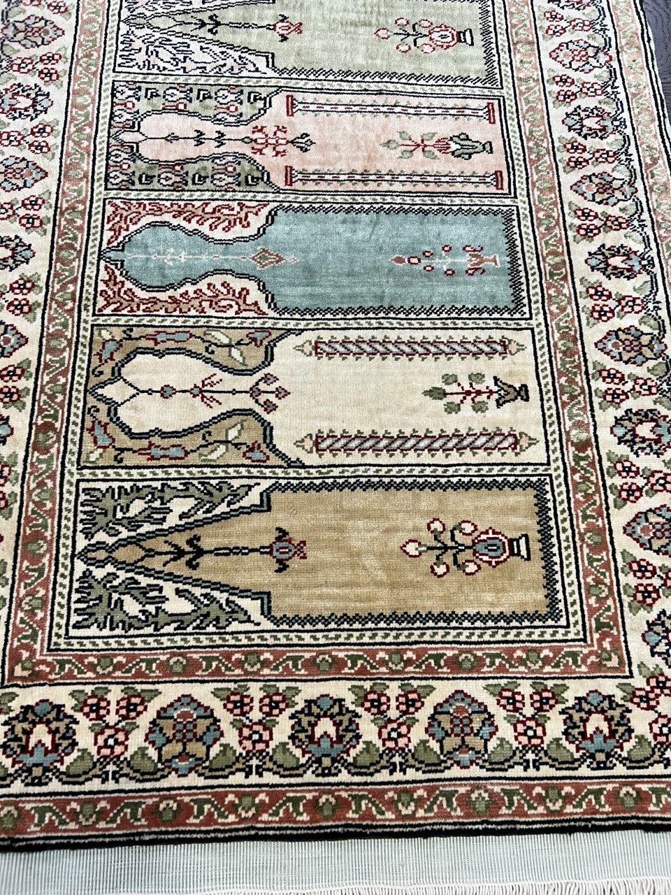 Wonderful vintage Turkish Silk Rug