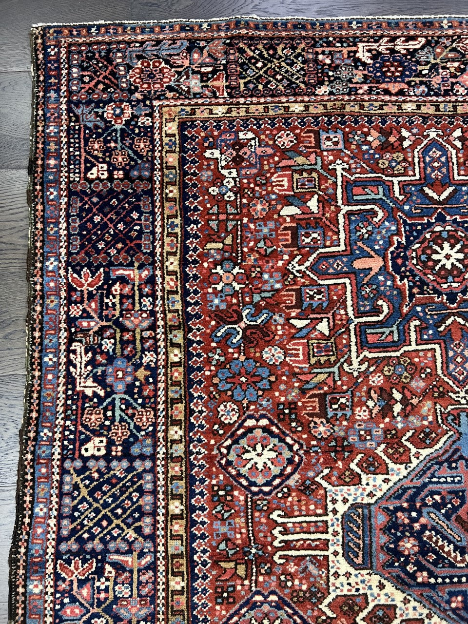 Amazing old antique Heriz -Karaja rug