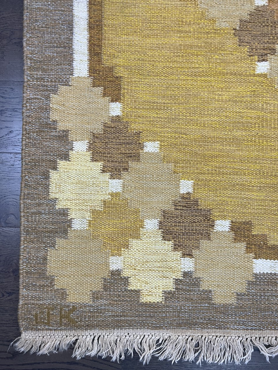 Wonderful Swedish Kilim decorative rug