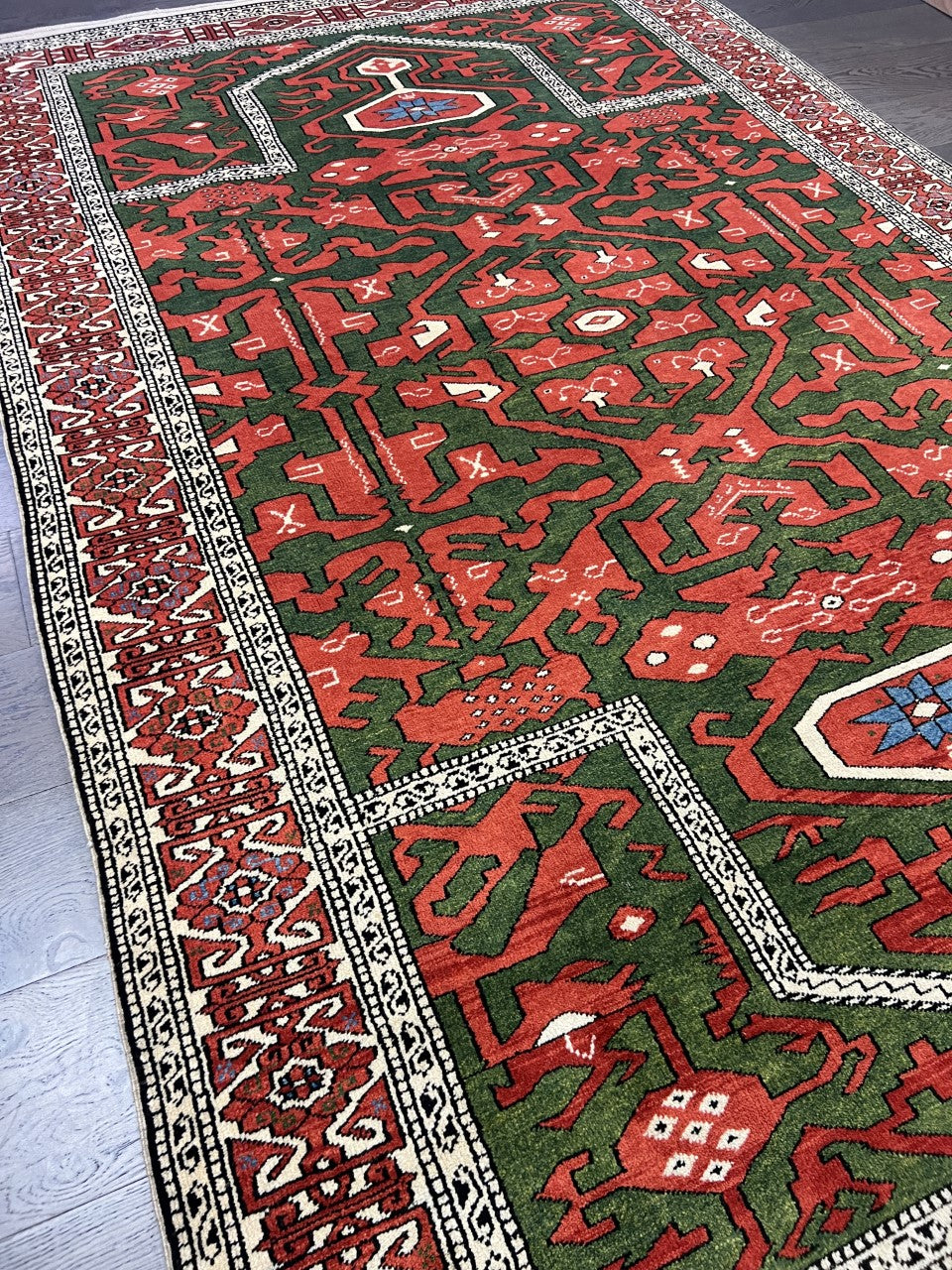 Beautiful vintage Handmade Caucasian Shirwan rug
