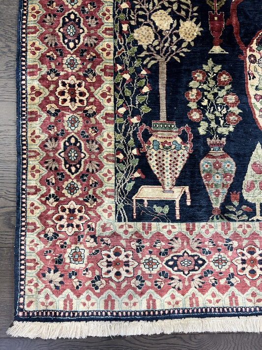 Amazing vintage decorative Indian silk rug