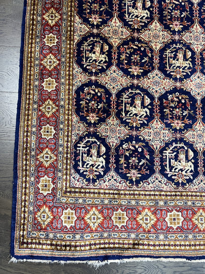 Wonderful vintage decorative silk rug - Hakiemie Rug Gallery