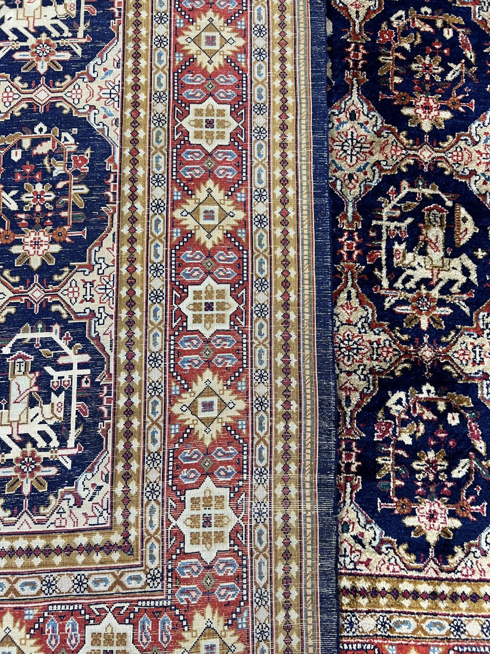 Wonderful vintage decorative silk rug
