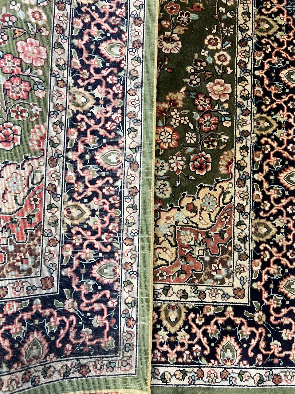 Beautiful vintage Handmade Turkish silk rug